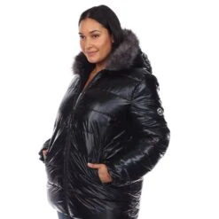 Plus Size Oversized Metallic Puffer Coat with Hoodie 24 Plus Size Oversized Metallic Puffer Coat with Hoodie -Dressbarn Store metallic puffer coat with hoodie plus 636965