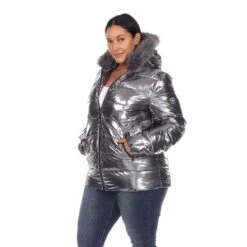 Plus Size Oversized Metallic Puffer Coat with Hoodie 25 Plus Size Oversized Metallic Puffer Coat with Hoodie -Dressbarn Store metallic puffer coat with hoodie plus 639448