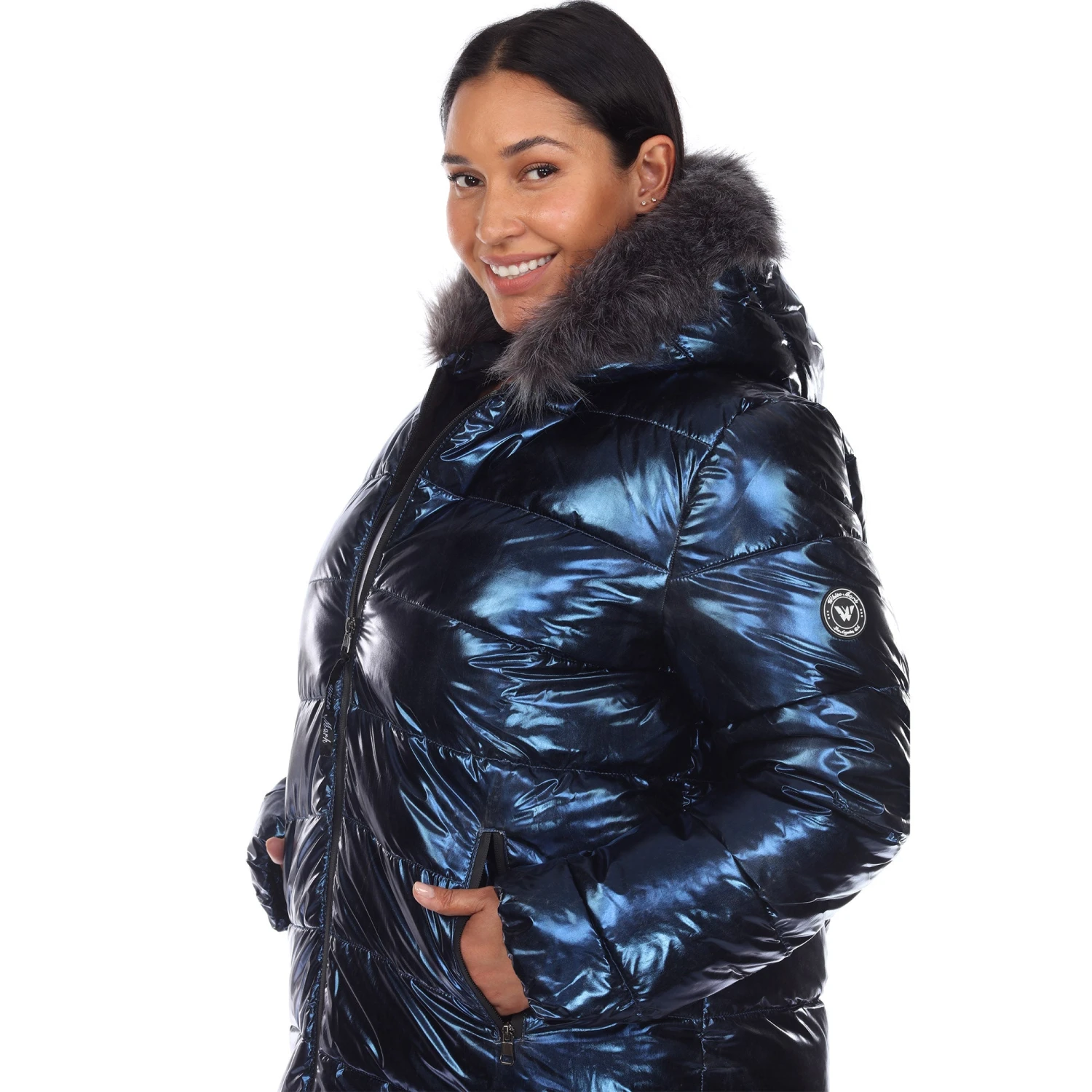 Plus Size Oversized Metallic Puffer Coat with Hoodie 15 Plus Size Oversized Metallic Puffer Coat with Hoodie - Image 15
