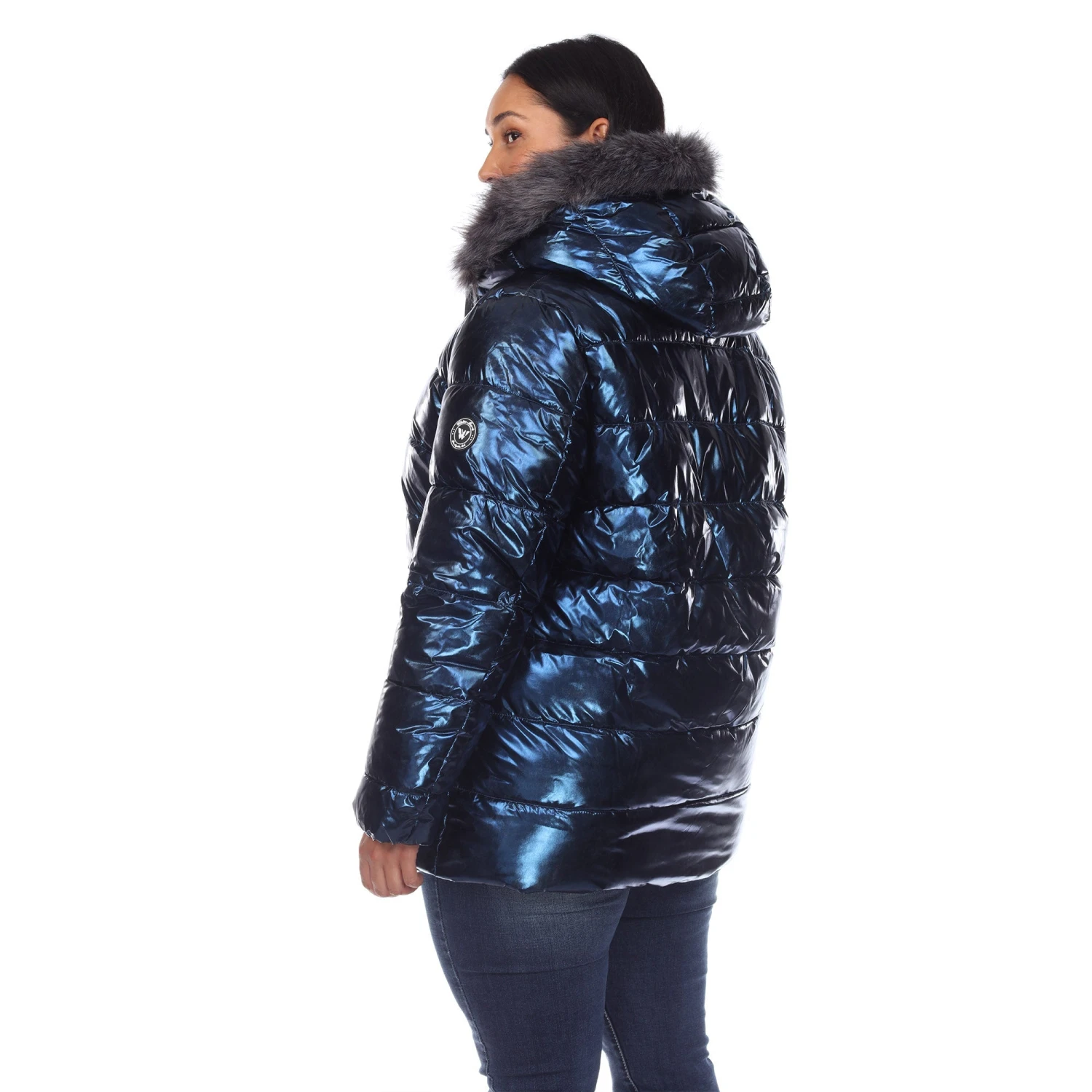 Plus Size Oversized Metallic Puffer Coat with Hoodie 12 Plus Size Oversized Metallic Puffer Coat with Hoodie - Image 12