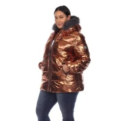 Plus Size Oversized Metallic Puffer Coat with Hoodie 36 Plus Size Oversized Metallic Puffer Coat with Hoodie -Dressbarn Store metallic puffer coat with hoodie plus 913714