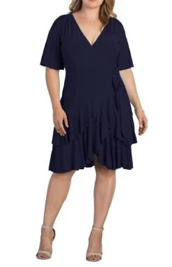 Plus Size Ruffle Wrap Cocktail Dress - Miranda Flutter Sleeve Gown 18 Plus Size Ruffle Wrap Cocktail Dress - Miranda Flutter Sleeve Gown -Dressbarn Store miranda wrap dress plus 513201