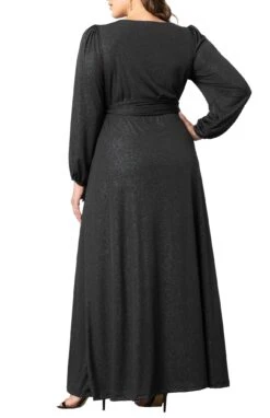 Modern Muse Plus Size Long Sleeve Wrap Gown - Elegant Evening Maxi -Dressbarn Store modern muse wrap gown plus 681712