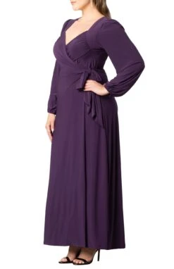 Modern Muse Plus Size Long Sleeve Wrap Gown - Elegant Evening Maxi -Dressbarn Store modern muse wrap gown plus 848130