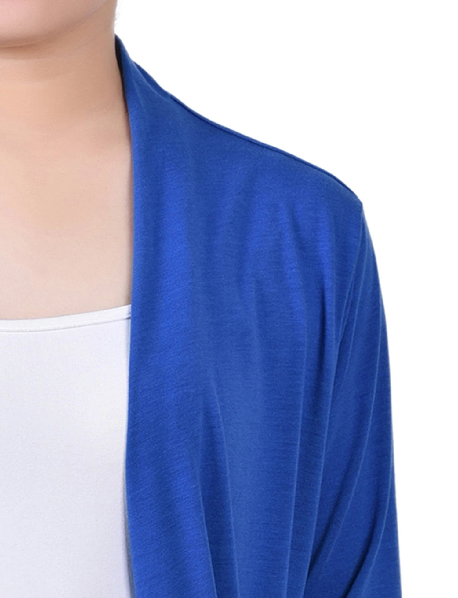 Nautical Blue 3/4 Sleeve Cardigan - Versatile Lightweight Layer 3 Nautical Blue 3/4 Sleeve Cardigan - Versatile Lightweight Layer - Image 3