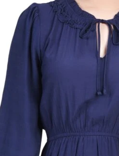 Petite Navy Long Sleeve Tiered Dress with Ruffled Neckline -Dressbarn Store navy long sleeve tiered dress with ruffled neck petite 446053