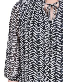 Petite 3/4 Sleeve Chiffon Blouse with Ruffled Collar and Keyhole Tie -Dressbarn Store ny collection 34 sleeve chiffon blouse petite 888655