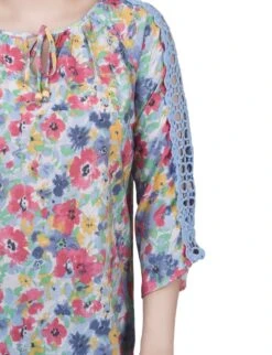 3/4 Sleeve Crochet Detail Blouse with Beaded Neckline 25 3/4 Sleeve Crochet Detail Blouse with Beaded Neckline -Dressbarn Store ny collection 34 sleeve crochet detail blouse 182165