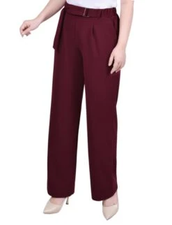 NY Collection Petite Belted Scuba Crepe Relaxed Fit Pants 21 NY Collection Petite Belted Scuba Crepe Relaxed Fit Pants -Dressbarn Store ny collection belted scuba crepe pants petite 649533