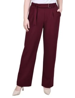 NY Collection Petite Belted Scuba Crepe Relaxed Fit Pants 20 NY Collection Petite Belted Scuba Crepe Relaxed Fit Pants -Dressbarn Store ny collection belted scuba crepe pants petite 694777