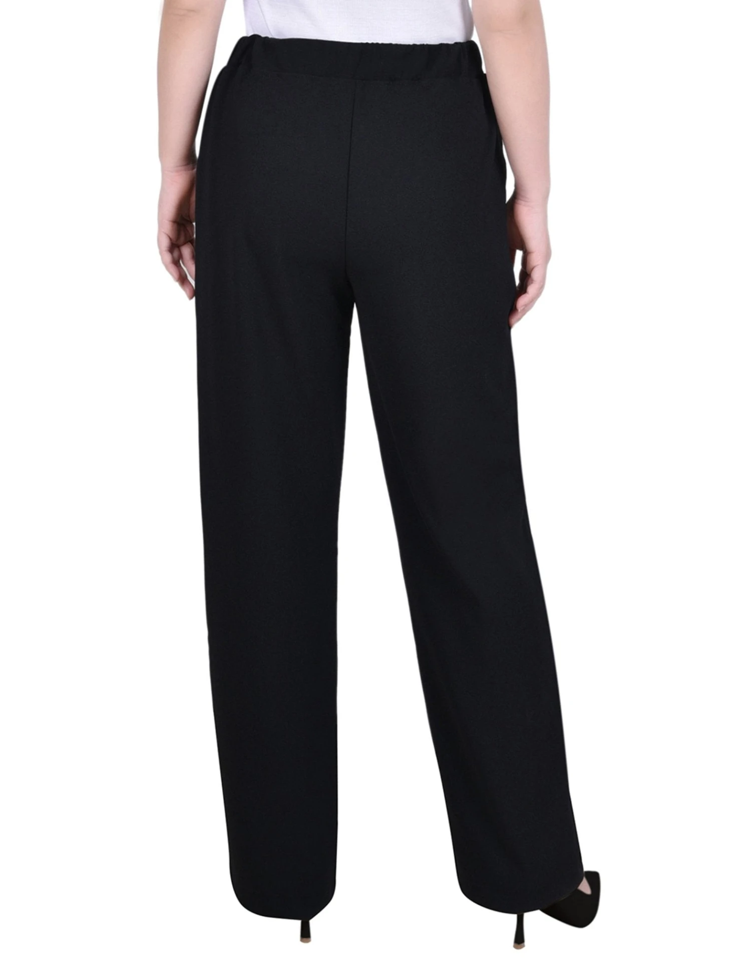 NY Collection Petite Belted Scuba Crepe Relaxed Fit Pants 4 NY Collection Petite Belted Scuba Crepe Relaxed Fit Pants - Image 4