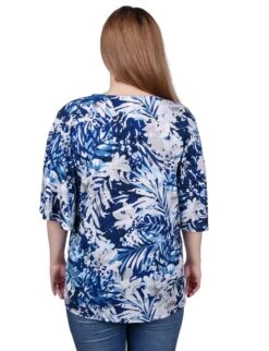 NY Collection Elbow Sleeve Tie-Front Top 23 NY Collection Elbow Sleeve Tie-Front Top -Dressbarn Store ny collection elbow sleeve tie front top 138150