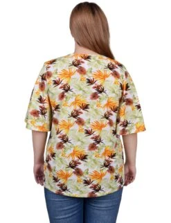 NY Collection Elbow Sleeve Tie-Front Top 28 NY Collection Elbow Sleeve Tie-Front Top -Dressbarn Store ny collection elbow sleeve tie front top 864813