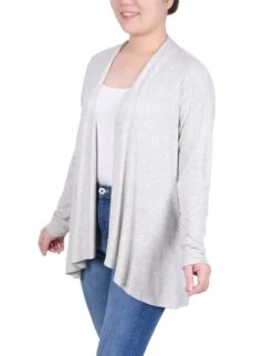 NY Collection Petite Long Sleeve Swing Cardigan with Flared Hem -Dressbarn Store ny collection long sleeve swing cardigan petite 824494