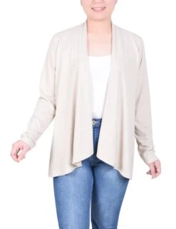 NY Collection Petite Long Sleeve Swing Cardigan with Flared Hem -Dressbarn Store ny collection long sleeve swing cardigan petite 937666