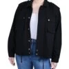 NY Collection Petite Long Sleeve Twill Jacket with Drawstring Waist