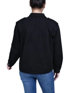 NY Collection Petite Long Sleeve Twill Jacket with Drawstring Waist 15 NY Collection Petite Long Sleeve Twill Jacket with Drawstring Waist -Dressbarn Store ny collection long sleeve twill jacket petite 620676