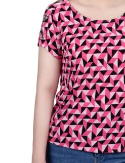 NY Collection Petite Short Sleeve Button-Shoulder Tunic Top 38 NY Collection Petite Short Sleeve Button-Shoulder Tunic Top -Dressbarn Store ny collection short sleeve extended sleeve tunic top petite 727711