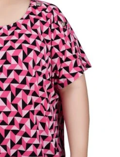 NY Collection Plus Size Short Sleeve Extended Tunic Top with Button Detail -Dressbarn Store ny collection short sleeve extended sleeve tunic top plus 790913