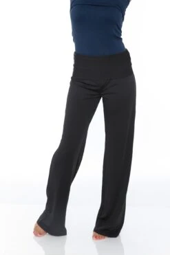 Comfortable Wide Leg Palazzo Pants with Adjustable Fold-Over Waistband