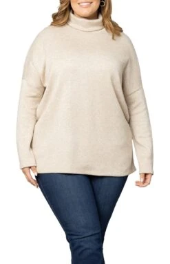 Plus Size Paris Turtleneck Tunic Sweater - Heavy Knit Longline Pullover -Dressbarn Store paris turtleneck tunic sweater plus 376624