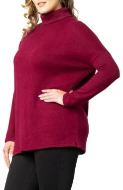 Plus Size Paris Turtleneck Tunic Sweater - Heavy Knit Longline Pullover -Dressbarn Store paris turtleneck tunic sweater plus 499511