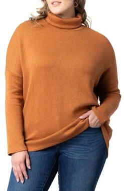 Plus Size Paris Turtleneck Tunic Sweater - Heavy Knit Longline Pullover -Dressbarn Store paris turtleneck tunic sweater plus 684711