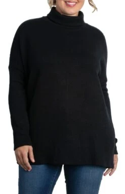 Plus Size Paris Turtleneck Tunic Sweater - Heavy Knit Longline Pullover -Dressbarn Store paris turtleneck tunic sweater plus 727827