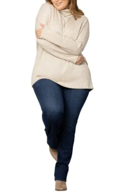 Plus Size Paris Turtleneck Tunic Sweater - Heavy Knit Longline Pullover -Dressbarn Store paris turtleneck tunic sweater plus 827111