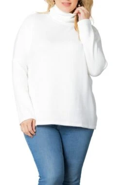 Plus Size Paris Turtleneck Tunic Sweater - Heavy Knit Longline Pullover -Dressbarn Store paris turtleneck tunic sweater plus 881859