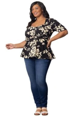 Plus Size Peplum Top - Sophisticated Sweetheart Neckline Blouse -Dressbarn Store posh peplum top plus 727015