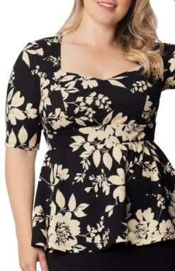 Plus Size Peplum Top - Sophisticated Sweetheart Neckline Blouse -Dressbarn Store posh peplum top plus 793922