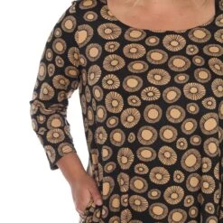 Women's Plus Size Geometric Circle Print Tunic Top with Side Pockets -Dressbarn Store printed geometric circle tunic top plus 473330