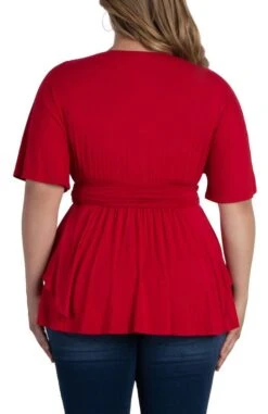 Plus Size Draped Crossover Top with Airy Kimono Sleeves -Dressbarn Store promenade top plus 126330