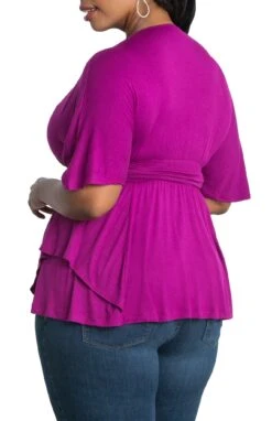 Plus Size Draped Crossover Top with Airy Kimono Sleeves -Dressbarn Store promenade top plus 473590