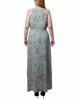 Petite Sage and Ivory Floral Halter Chiffon Maxi Dress with Grecian Neckline 6 Petite Sage and Ivory Floral Halter Chiffon Maxi Dress with Grecian Neckline -Dressbarn Store sage ivory floral halter front chiffon maxi dress petite 660112
