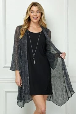 Sara Michelle 3/4 Bell Sleeve 2-Fer Dress with Detachable Necklace -Dressbarn Store sara michelle 34 bell sleeve 2 fer dress and necklace 205059