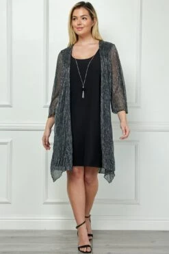 Sara Michelle Plus Size 3/4 Bell Sleeve 2-Fer Dress with Detachable Necklace -Dressbarn Store sara michelle 34 bell sleeve 2fer dress and necklace plus 750617