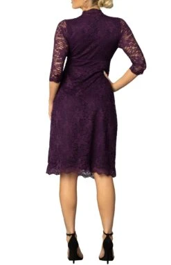 Elegant Scalloped Lace Cocktail Dress with 3/4 Sleeves -Dressbarn Store scalloped boudoir lace dress 760591
