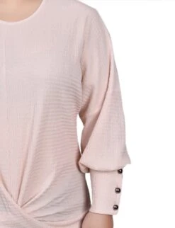 Plus Size Shell Pink Twist Front Long Sleeve Textured Knit Top 6 Plus Size Shell Pink Twist Front Long Sleeve Textured Knit Top -Dressbarn Store shell pink long sleeve textured knit top plus 515235