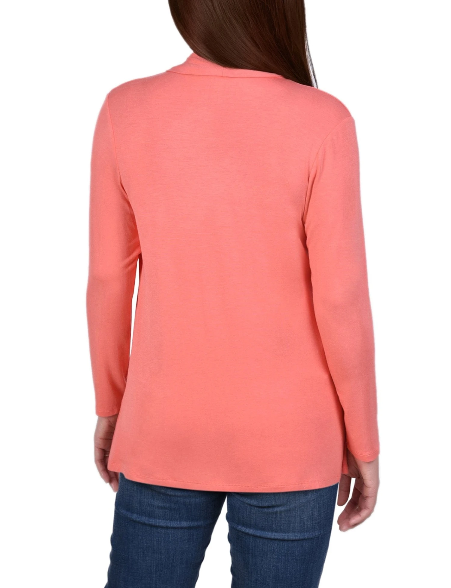 Shell Pink 3/4 Sleeve Cardigan - Elegant Lightweight Layering Knit 4 Shell Pink 3/4 Sleeve Cardigan - Elegant Lightweight Layering Knit - Image 4