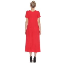 Soft Asymmetrical Waist Short Sleeve Maxi Dress - Elegant Casual Comfort -Dressbarn Store short sleeve maxi dress 389986
