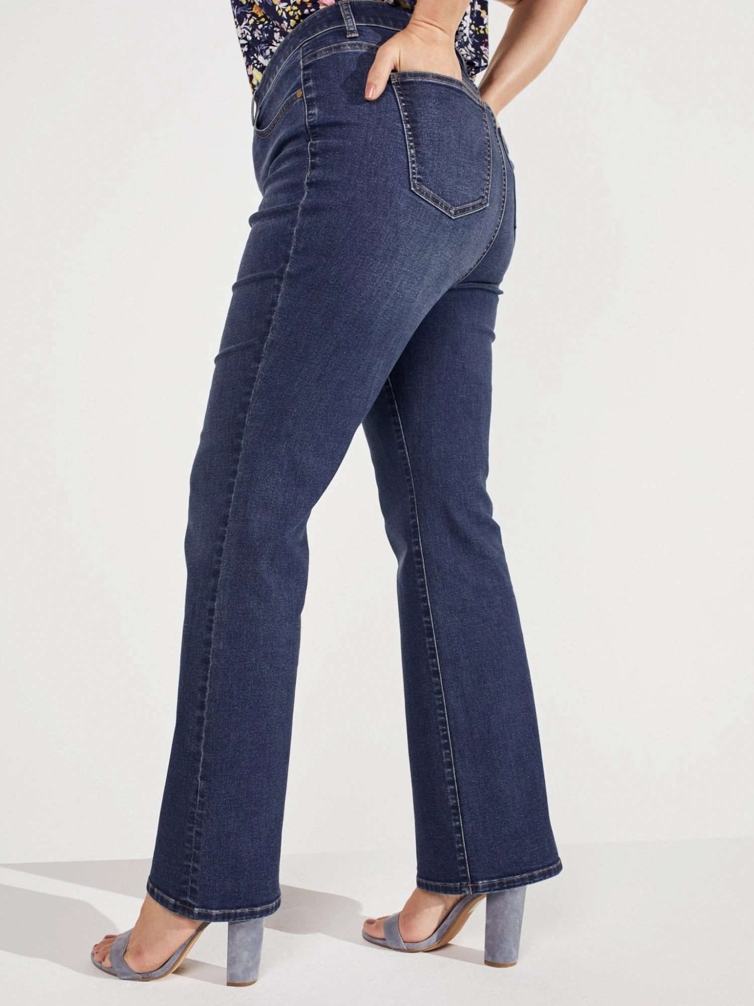 Westport Signature Plus Size Bootcut 5-Pocket Denim Jeans 3 Westport Signature Plus Size Bootcut 5-Pocket Denim Jeans - Image 3