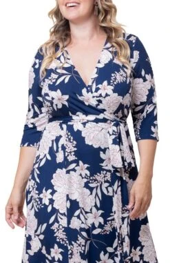Elegant Plus Size Midi Wrap Dress - Flattering 3/4 Sleeve Silhouette 14 Elegant Plus Size Midi Wrap Dress - Flattering 3/4 Sleeve Silhouette -Dressbarn Store signature wrap dress plus 181423