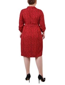 Ski Patrol Black Icemoon 3/4 Roll Tab Sleeve Belted Shirtdress - Plus Size -Dressbarn Store ski patrol black icemoon 34 roll tab sleeve belted shirtdress plus 973442
