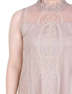 NY Collection Petite Sleeveless Mock Neck Lace Top -Dressbarn Store sleeveless mock neck lace top petite 490728