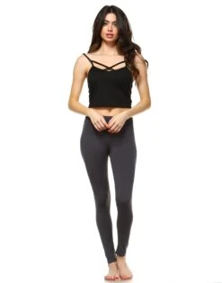 Premium Ultra-Soft Solid Leggings - Versatile One-Size Slim Fit -Dressbarn Store solid leggings 205378