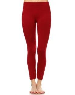 Premium Ultra-Soft Solid Leggings - Versatile One-Size Slim Fit -Dressbarn Store solid leggings 266829