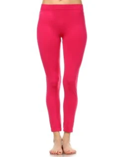 Premium Ultra-Soft Solid Leggings - Versatile One-Size Slim Fit -Dressbarn Store solid leggings 478733