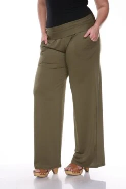 Plus Size Wide Leg Palazzo Pants with Fold Over Waistband 34 Plus Size Wide Leg Palazzo Pants with Fold Over Waistband -Dressbarn Store solid palazzo pants plus 586247
